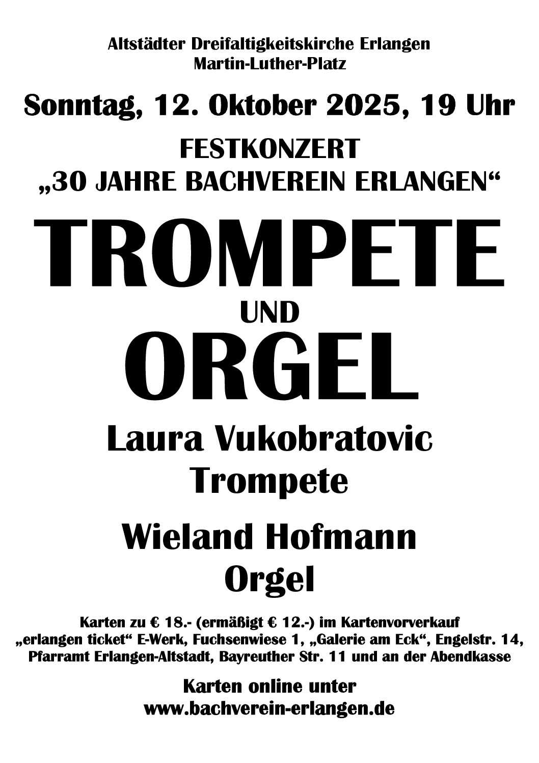 Plakat Trompete und Orgel