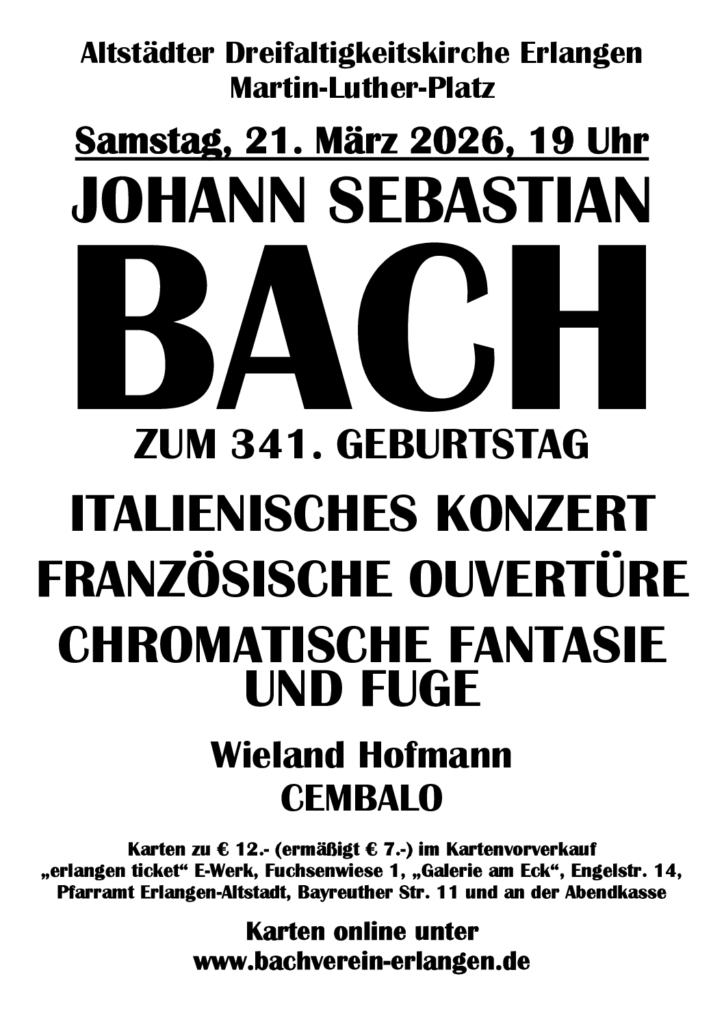 Plakat Bach Cembaloabend 21 03 2026
