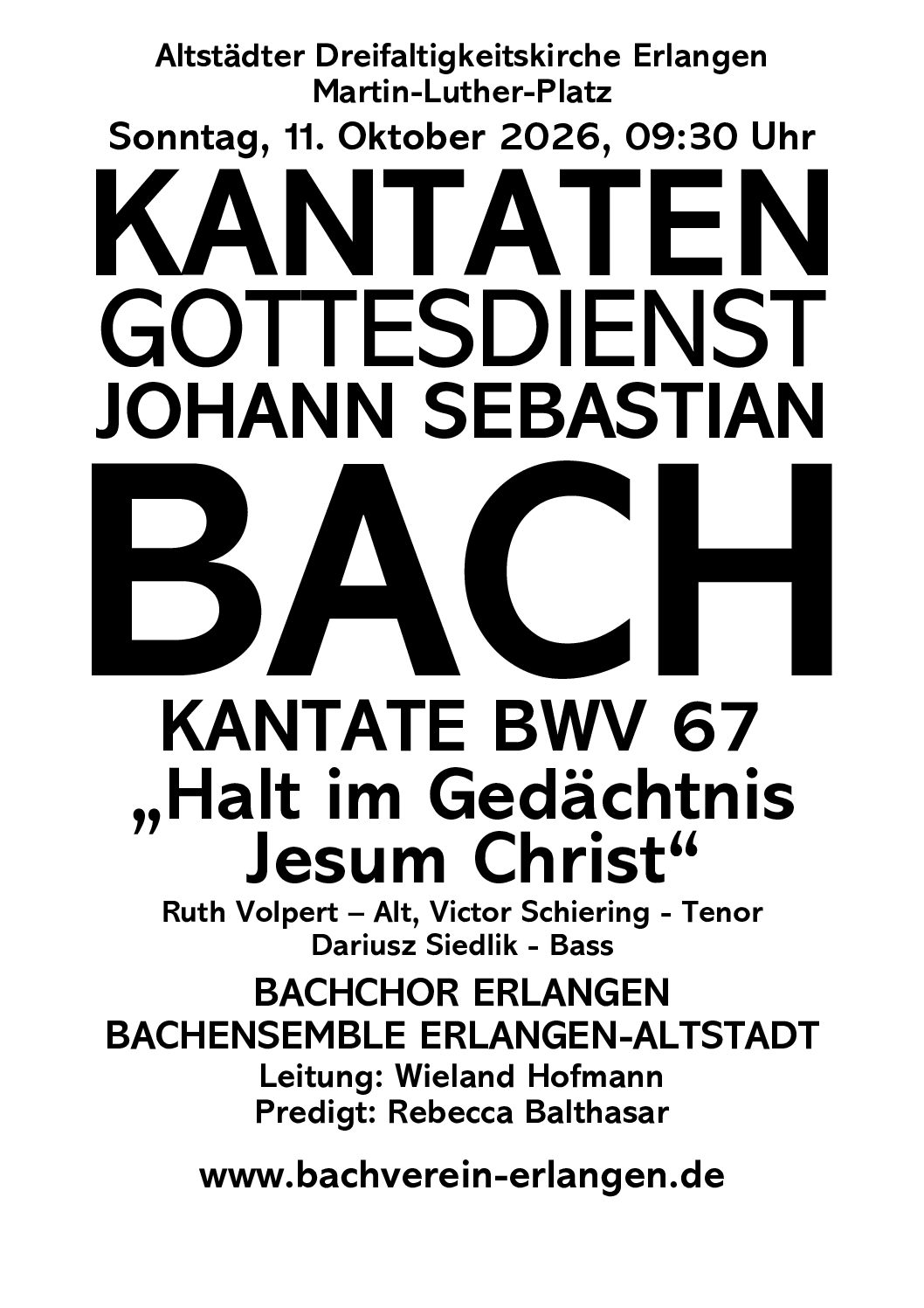 Kantatengottesdienst 11 10 2026